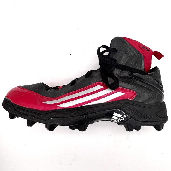 Adidas Techfit Football Cleats Men's Size 17 Red & Black Lace Up Athletic - Picture 4 of 11
